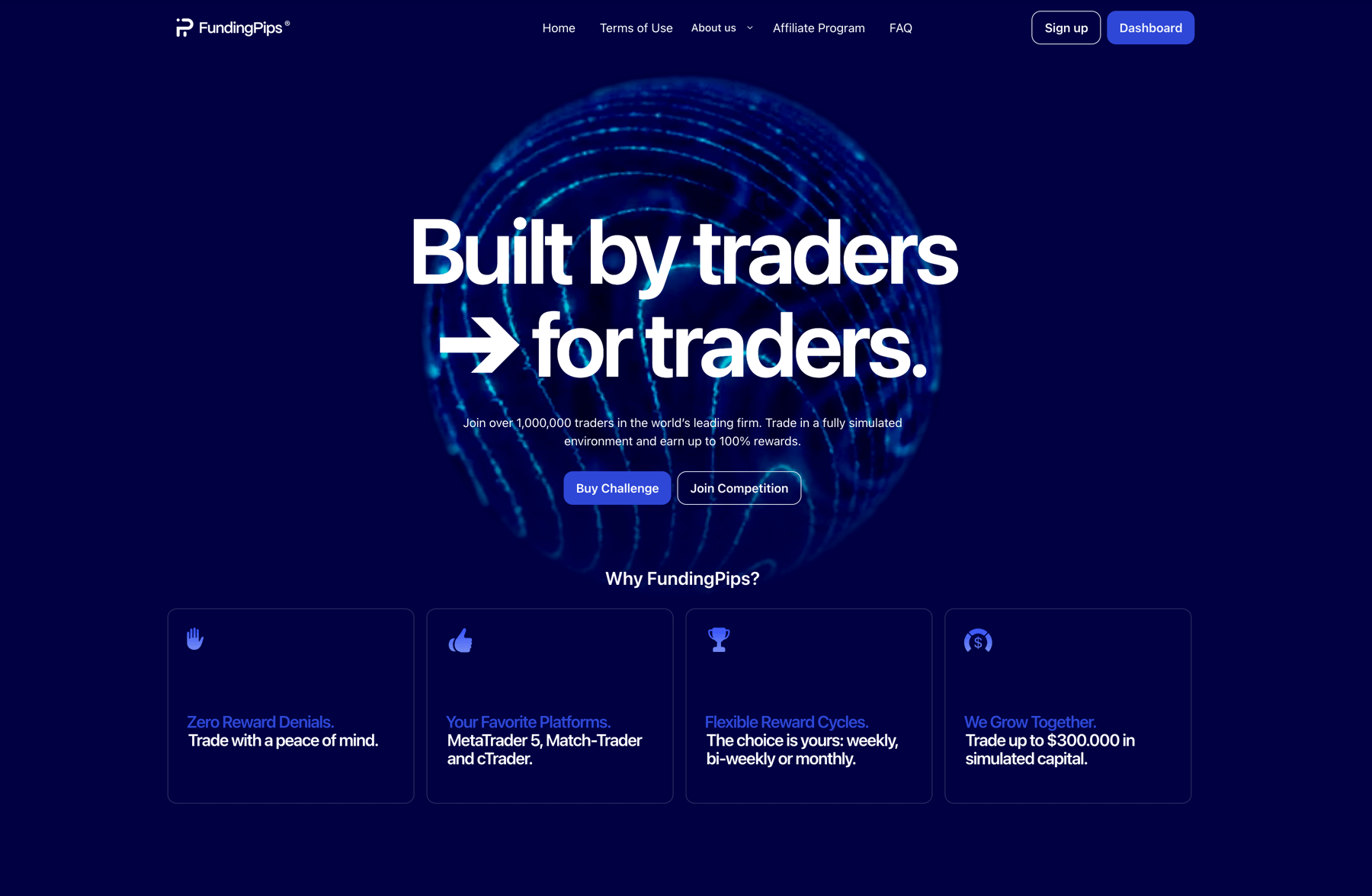 FundingPips Home Page