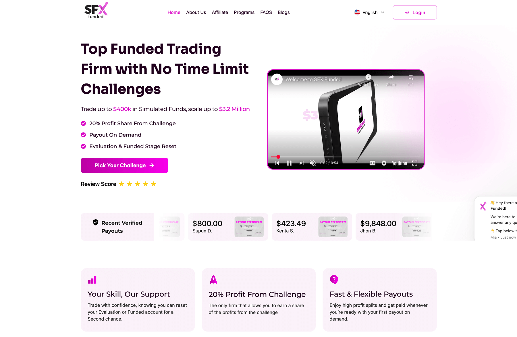 SFX Funded Home Page
